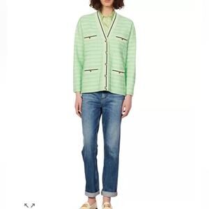 Sandro Paris - Aymar Stripe Green Cardigan